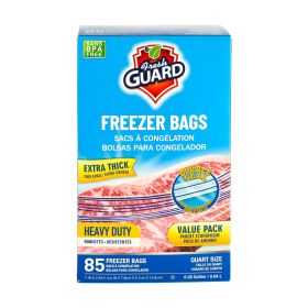 85 Count Heavy Duty Freezer & Refrigerator Storage Bags - Quart Size, Resealable with Easy-Open Tabs