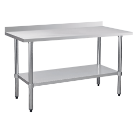 24" x 60" 18-Gauge Stainless Steel Commercial Work Table with 4" Backsplash and Undershelf