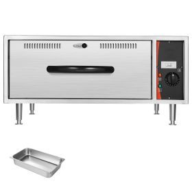 Commercial Electric Drawer Warmer, Single-Drawer Stainless Steel Food Warmer, Freestanding Standard Warming Drawer Cabinet