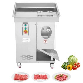 Meat Cutter Machine, 1100W Meat Slicer, 1102 lb/h Commercial Meat Cutting Machine, Stainless Steel, 5 mm Thickness, Detachable Blades