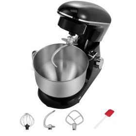 Stand Mixer, 6 QT Dough Mixer, 660W 6 + P Speeds Tilt-head Food Mixer with Stainless Steel Bowl, Dough Hook, Wire Whip, Flat Beater, Scraper