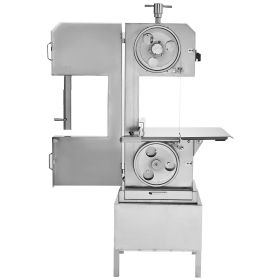 Commercial Electric Meat Bandsaw, 2200W Stainless Steel Vertical Bone Sawing Machine, Workbeach 24.4" x 20.5", 0.16-8.7 Inch Cutting Thickness