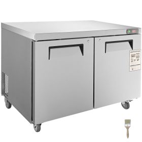 Commercial Refrigerator, 48" Worktop Undercounter Refrigerator, 12.85 Cu. Ft Thick Stainless Steel Refrigerated Food Prep Station