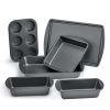 Non-Stick Bakeware Sets 6 Piece, Easy for Release and Clean up, Carbon Steel, Gray