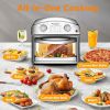 Stainless Steel 12-Liter Air Fryer, Dual Knob Control, 450°F Temperature Range, 60-Min Timer, Presets for French Fries, Pizza, Chicken, Fish