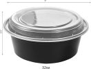 32 oz 50 ct Round Meal Prep Containers with Lids Plastic Food Storage Lunch Plan To Go Box Disposable Take Out Bowls BPA Free Durable Stackable Microw