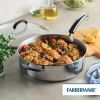Brilliance 6 Quart Stainless Steel Sauté Pan with Lid and Helper Handle, Induction Compatible, Metal Utensil and Dishwasher Safe