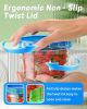 6 Pack-17oz Freezer Storage Containers, Plastic Food Storage Containers with Twist Top Lids, BPA Free and Reusable Soup Containers with Lid