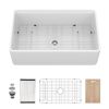 Farmhouse Kitchen Sink 33"  Workstation - 33 x 20 x 10 inch White Porcelain Ceramic Single Bowl Kitchen Sink