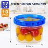 10 Pack 17oz Reusable Freezer Storage Containers with Twist Top Lids Airtight