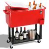 80 Qt Red Box Black Square Foot Tube With Drain Pipe Freezer Incubator 91*87*48cm