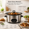 6/8 Quart Slow Cooker with 3 Cooking Settings, Non-Stick Ceramic Inner Pot, Dishwasher-Safe Lid, and Multi-Functional.
