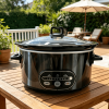 6/8 Quart Slow Cooker with 3 Cooking Settings, Non-Stick Ceramic Inner Pot, Dishwasher-Safe Lid, and Multi-Functional.