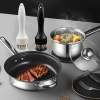 Two-tone meat tenderizer, 1/2-piece stainless steel needle-press steak tenderizing tool with non-slip handle.