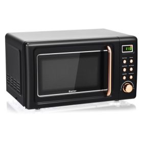 Retro Countertop Microwave Oven with Auto Cooking Function (Color: golden)