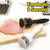 Two-tone meat tenderizer, 1/2-piece stainless steel needle-press steak tenderizing tool with non-slip handle.