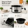 6/8 Quart Slow Cooker with 3 Cooking Settings, Non-Stick Ceramic Inner Pot, Dishwasher-Safe Lid, and Multi-Functional.